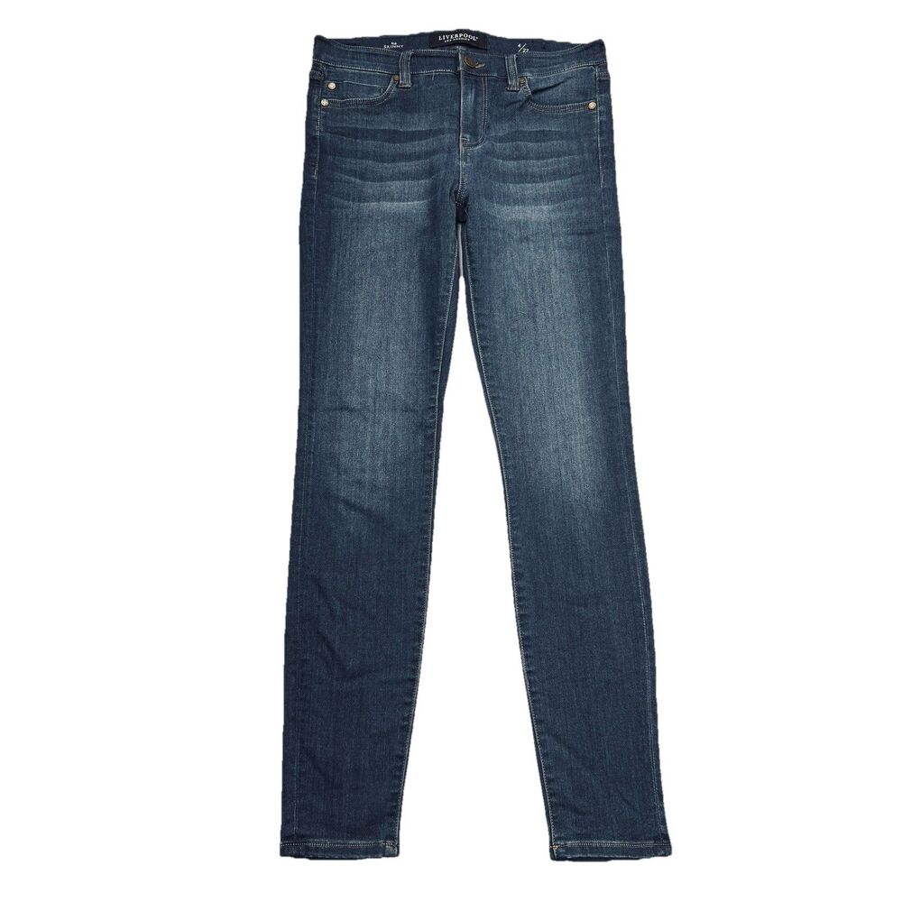 Liverpool Jeans The Skinny 4/27 Blue Mid Rise Stretch Womens Measures 28 x 28